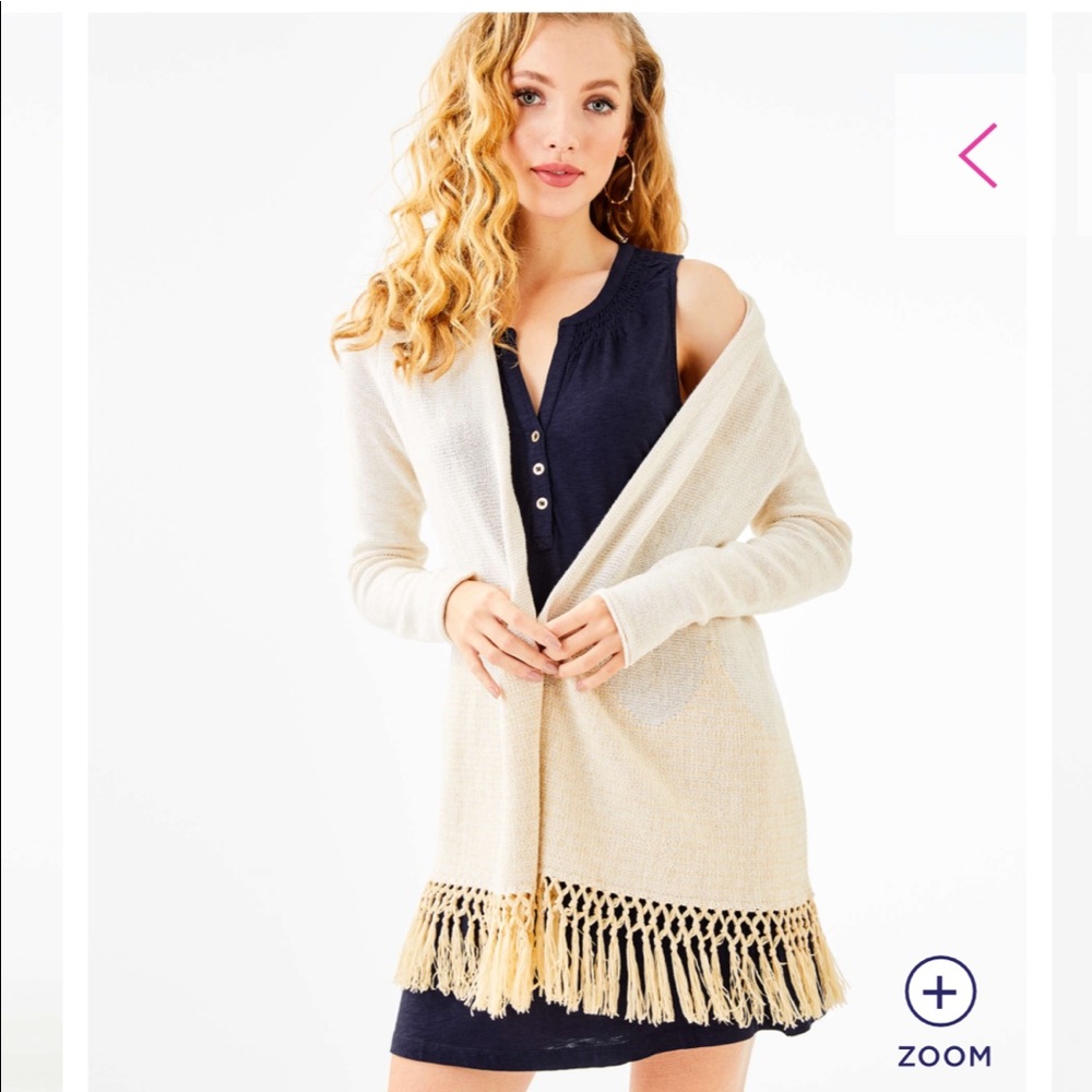 Lilly Pulitzer Tatum long fringed cardigan
